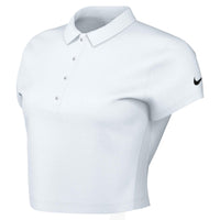 Nike Victory Women's Dri-FIT Short-Sleeve Cropped Golf Polo - White / Black
