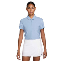 Nike Victory Women's Dri-FIT Short-Sleeve Cropped Golf Polo - Hydrogen Blue / White