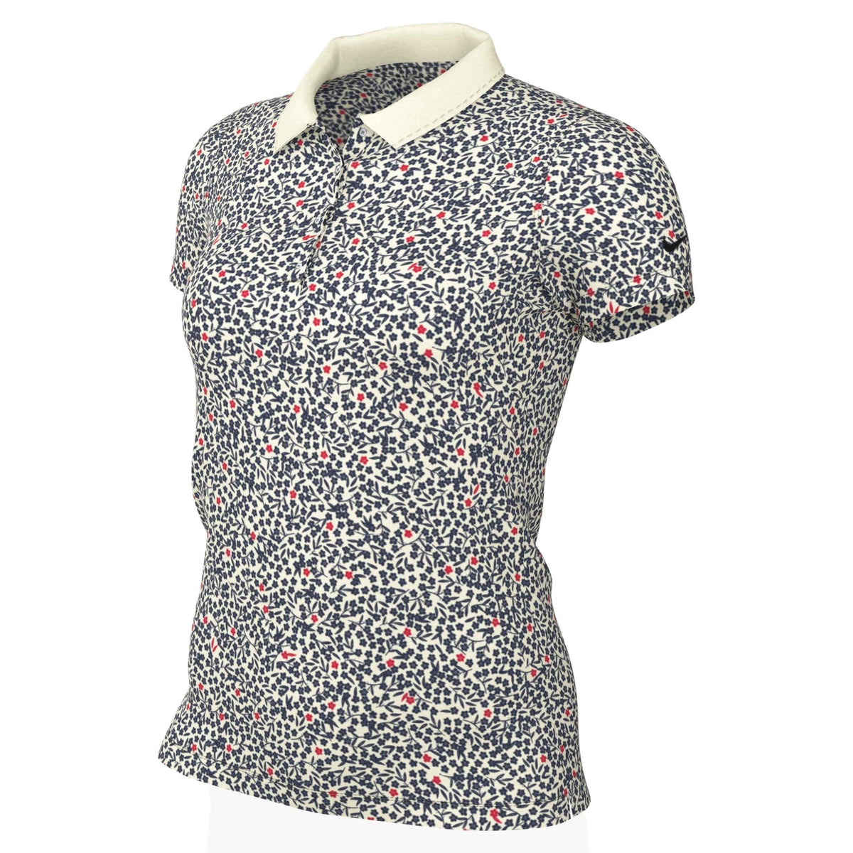 Nike Women's Dri-FIT UV Floral Short-Sleeve Golf Polo - Sail / black
