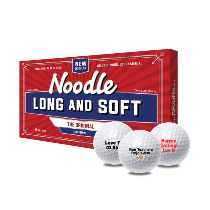 Noodle Long and Soft Personalized Golf Balls - 15 Ball Pack