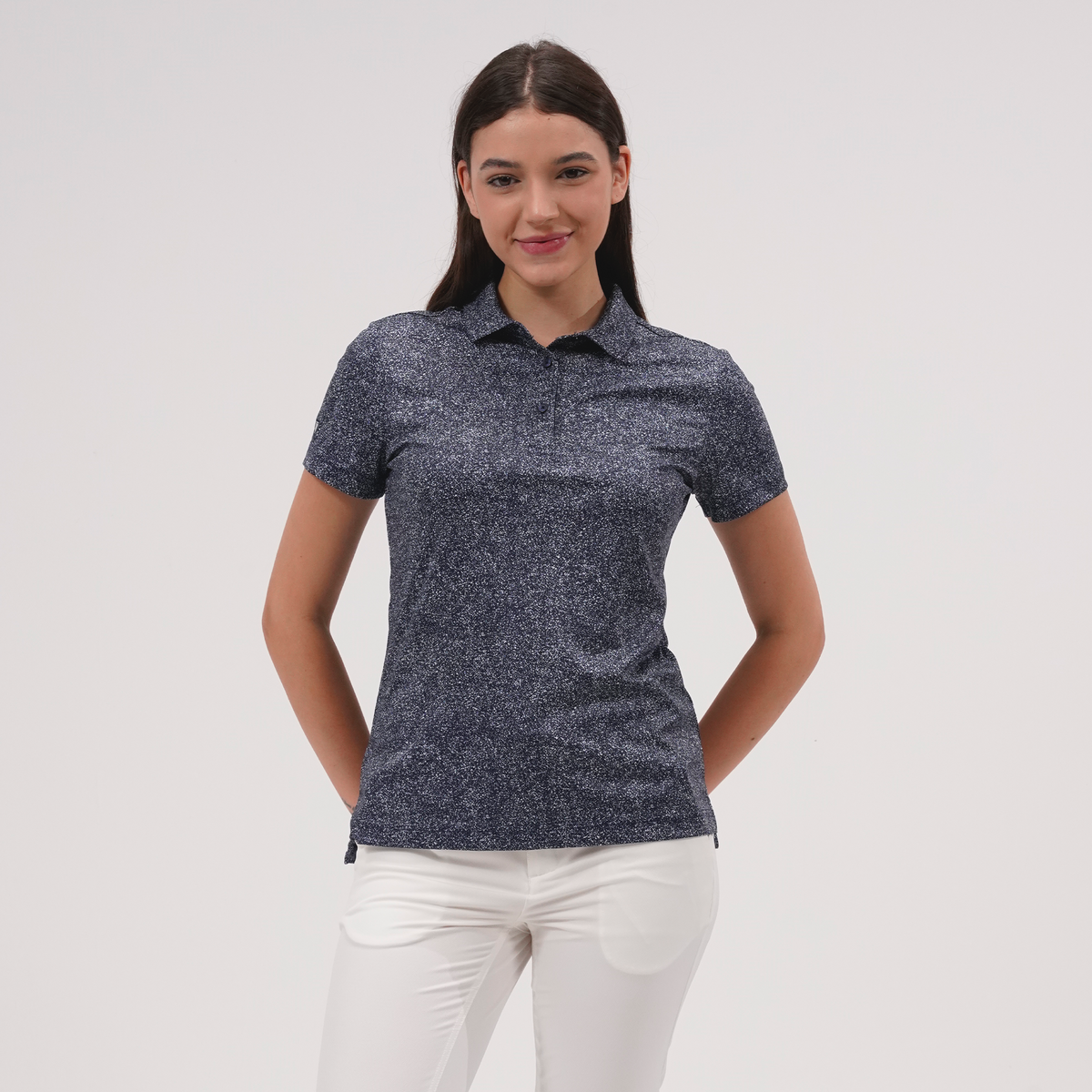Levelwear Speckle Polo - Womens - Navy