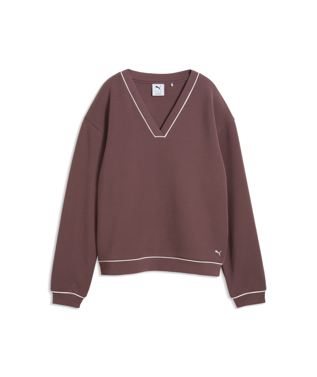 PUMA CLOUDSPUN Fleece V-Neck Golf Sweater - Women's - Rich Cocoa