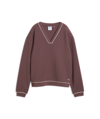 PUMA CLOUDSPUN Fleece V-Neck Golf Sweater - Women's - Rich Cocoa
