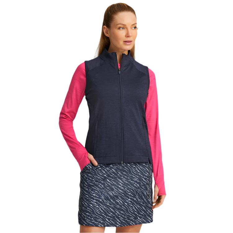 PUMA CLOUDSPUN Heather Full-Zip Golf Vest - Womens