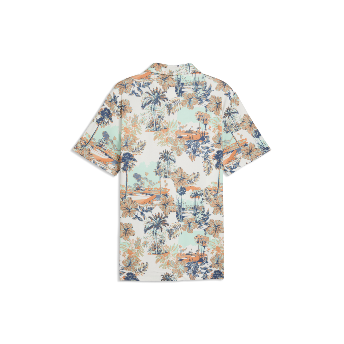 PUMA CLOUDSPUN Palm LC Golf Polo - Men's - Warm White-Mint Jelly-Melon Gl