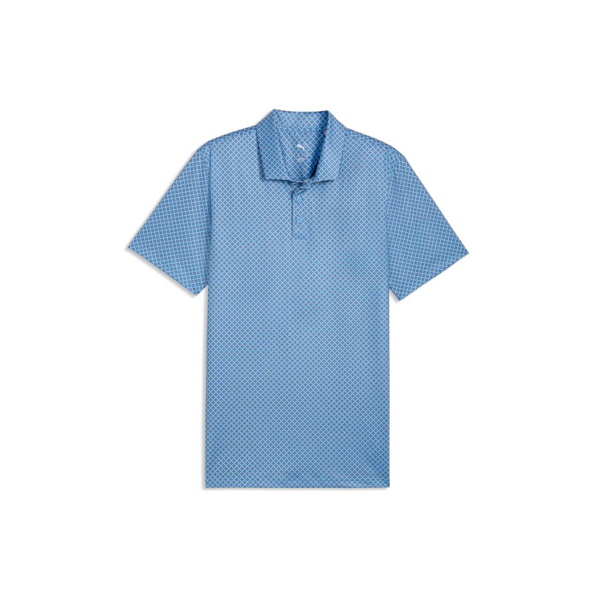PUMA MATTR Clover BN Golf Polo - Men's - Team Light Blue-Warm White
