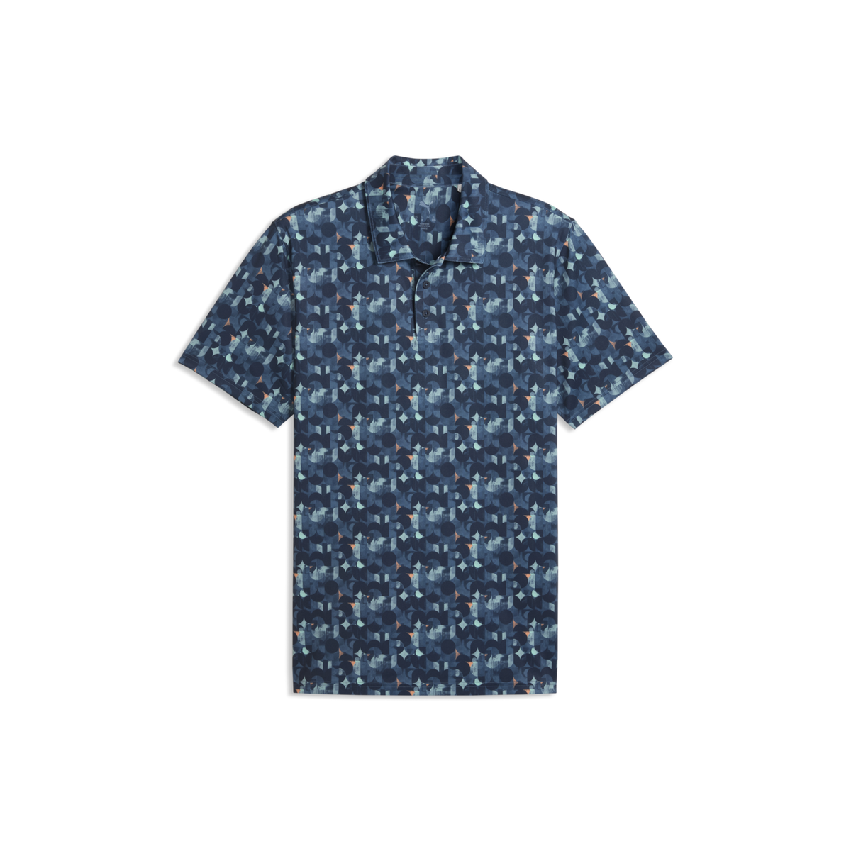 PUMA MATTR Deco BN Golf Polo - Men's - Deep Navy-Mint Jelly