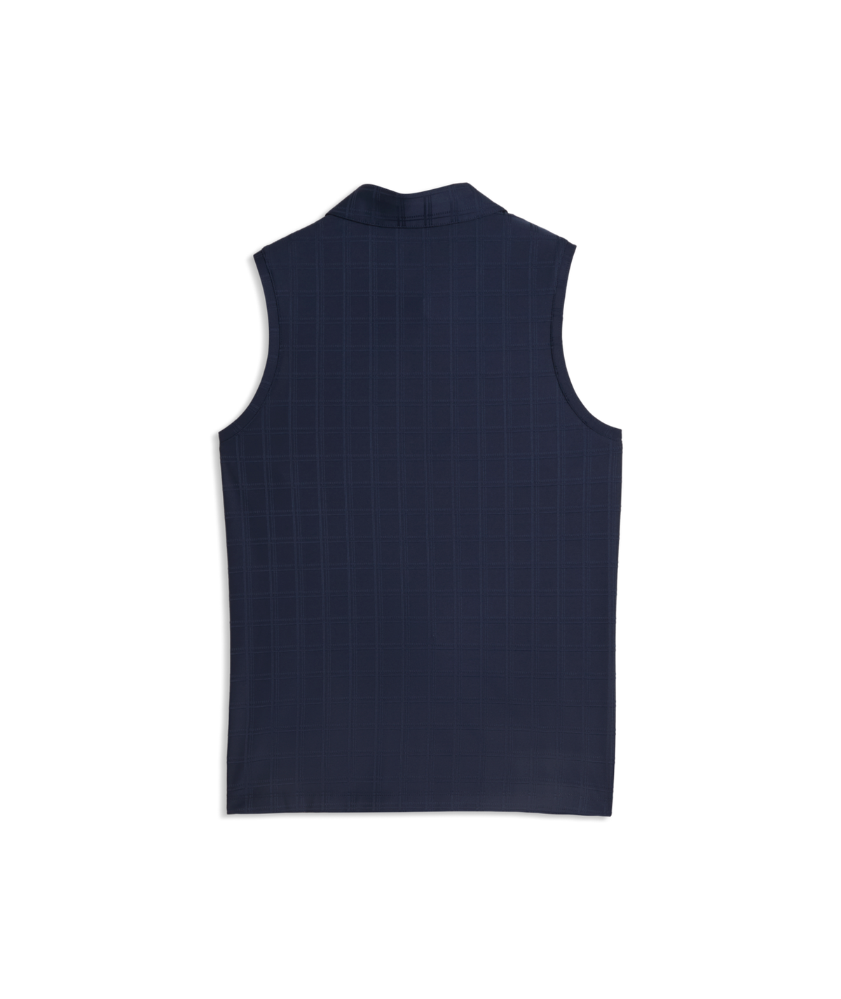 PUMA Plaid Knit Sleeveless Golf Polo - Women's - Deep Navy