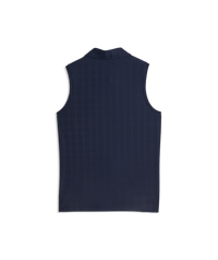 PUMA Plaid Knit Sleeveless Golf Polo - Women's - Deep Navy