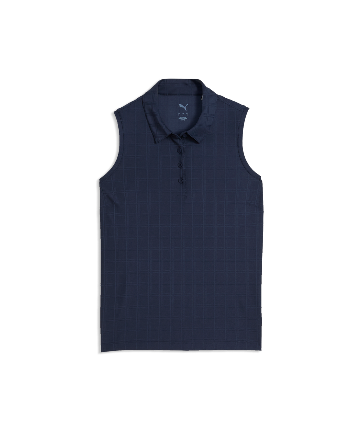 PUMA Plaid Knit Sleeveless Golf Polo - Women's - Deep Navy