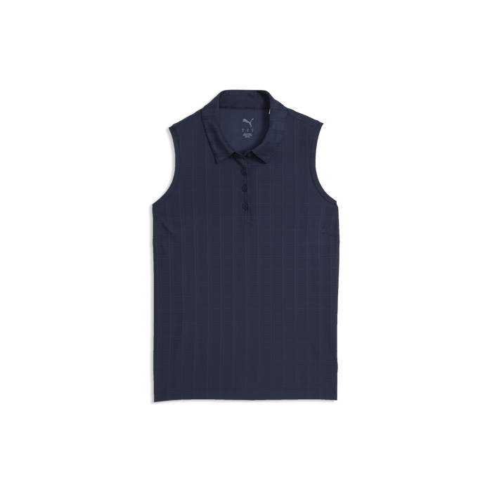 PUMA Plaid Knit Sleeveless Golf Polo - Women's
