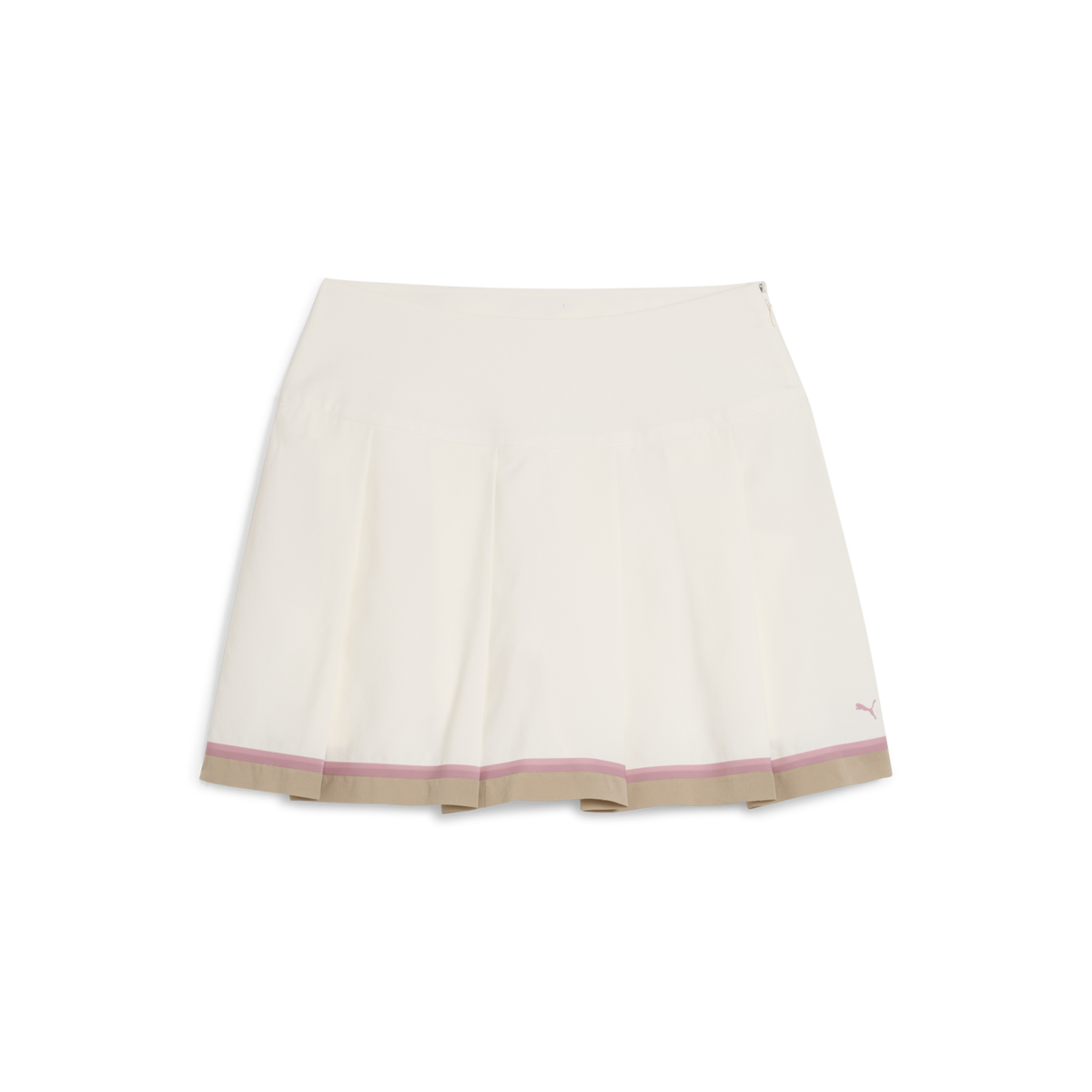 PUMA Stripe Pleated Golf Skirt - Women's - Warm White