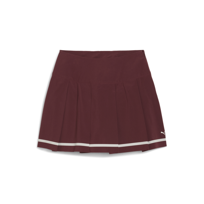 PUMA Stripe Pleated Golf Skirt - Women's - Ruby Shimmer