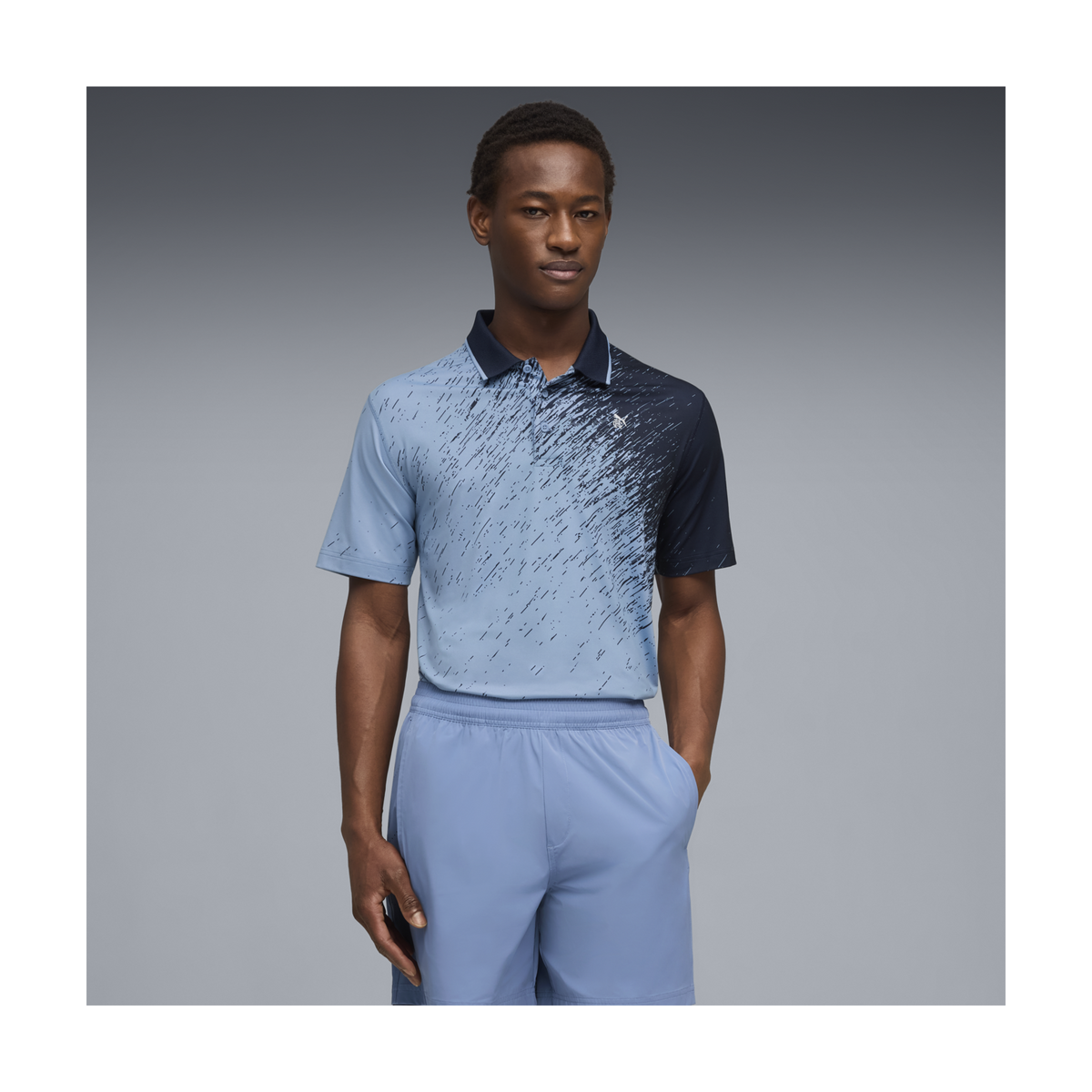 PUMA x Reigning Champ Golf Polo - Men's - Zen Blue-Deep Navy