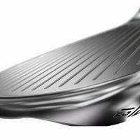 PXG Stick'em chrome wedge — groove closeup view on white background