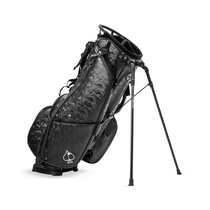 Pins & Aces Player Preferred Black Camo Golf Stand Bag
