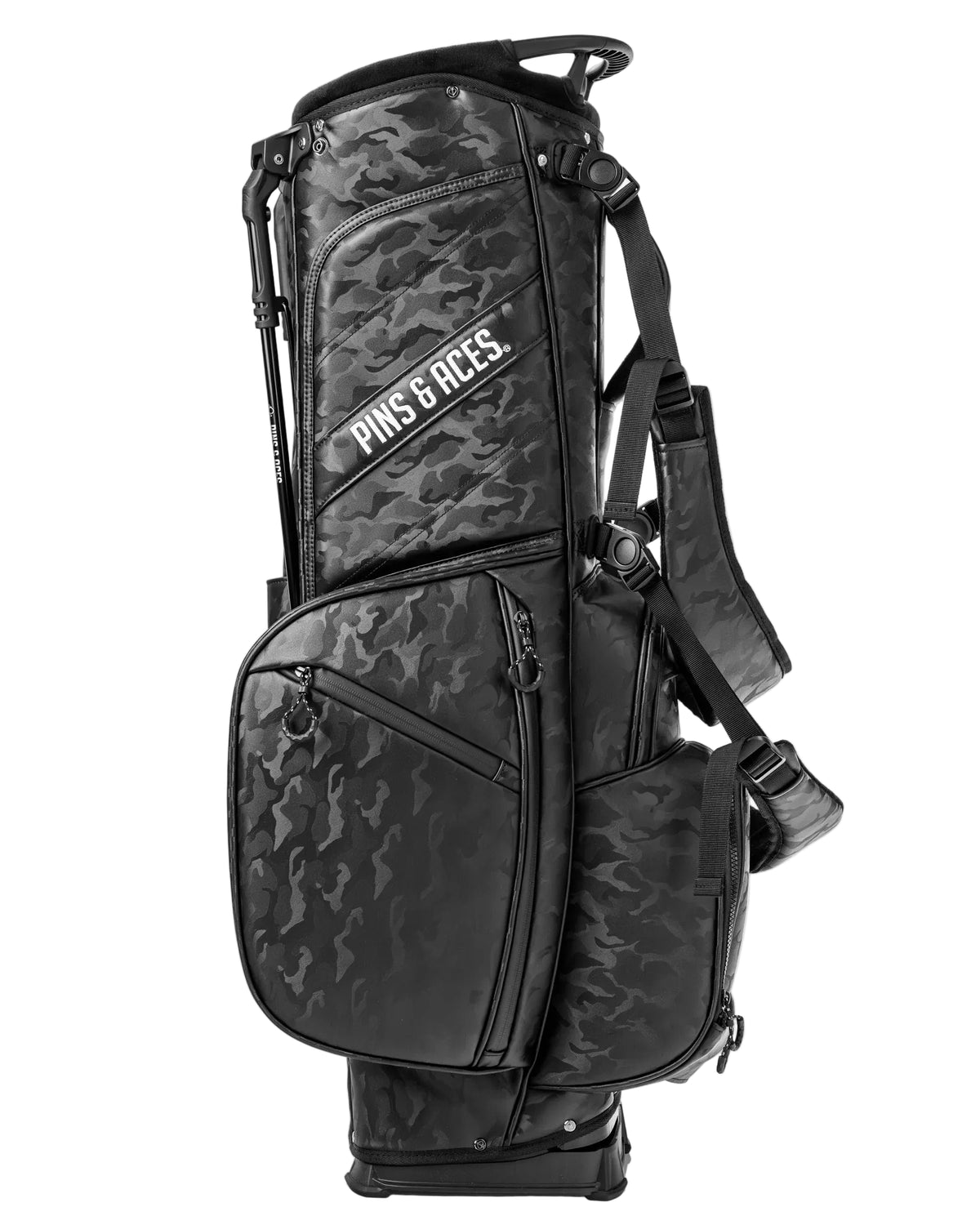 Pins & Aces Player Preferred Black Camo Golf Stand Bag