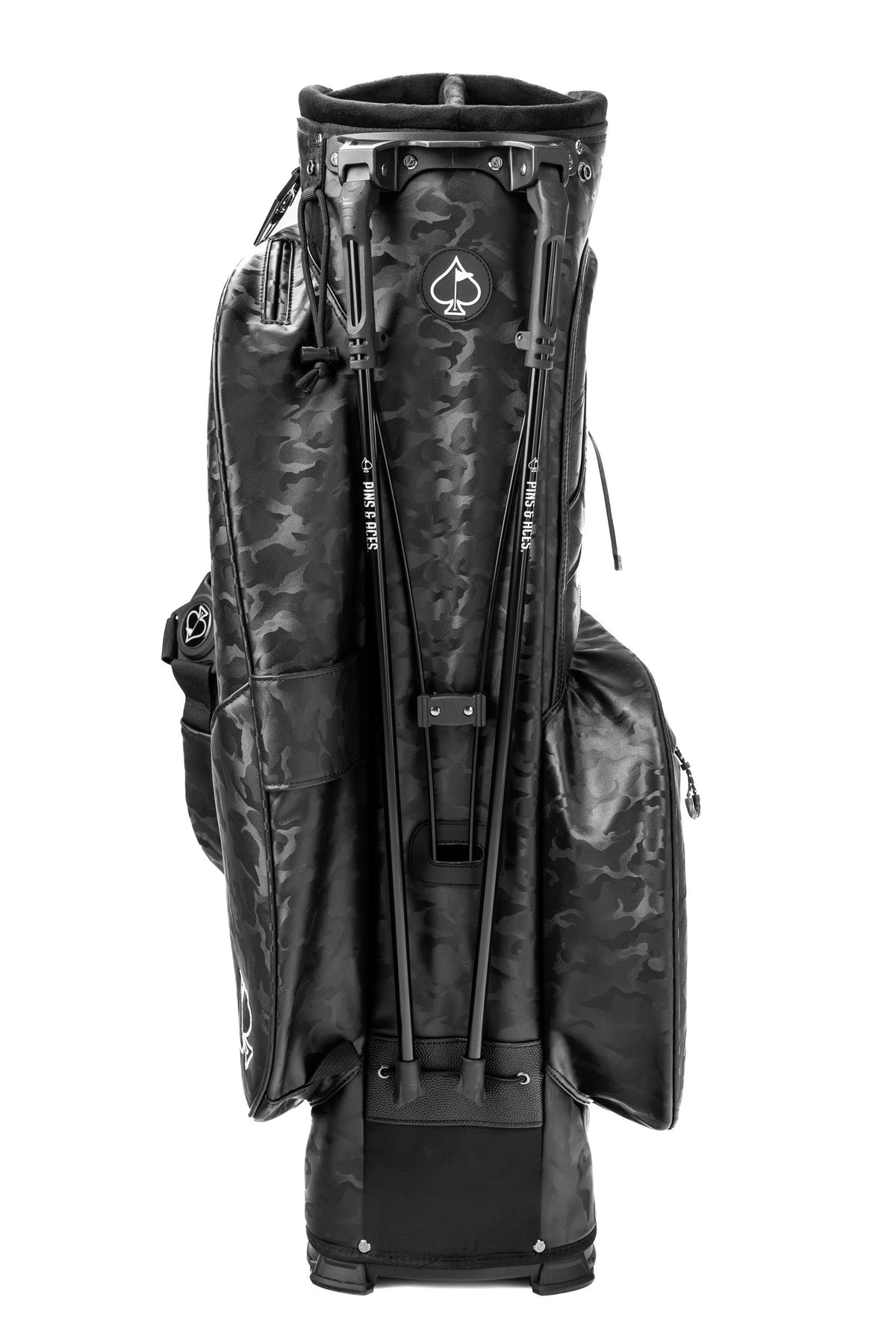 Pins & Aces Player Preferred Black Camo Golf Stand Bag