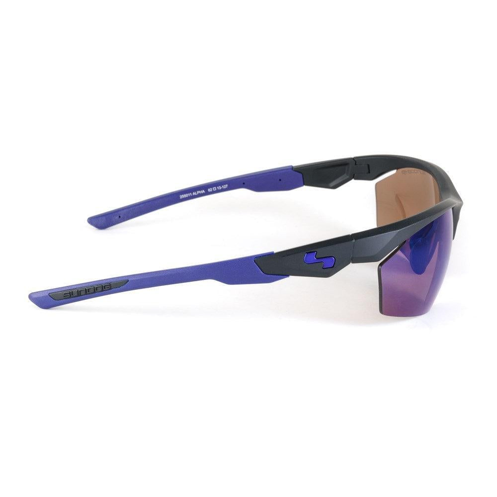 Sundog Alpha Matte Black/Brown Icy Blue Mirror Polarized Lens Sunglasses