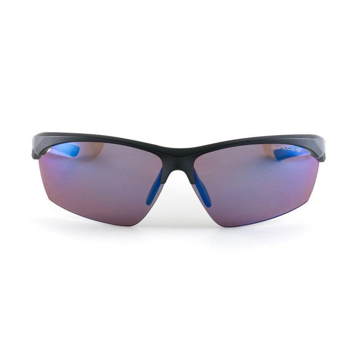 Sundog Alpha Matte Black/Brown Icy Blue Mirror Polarized Lens Sunglasses