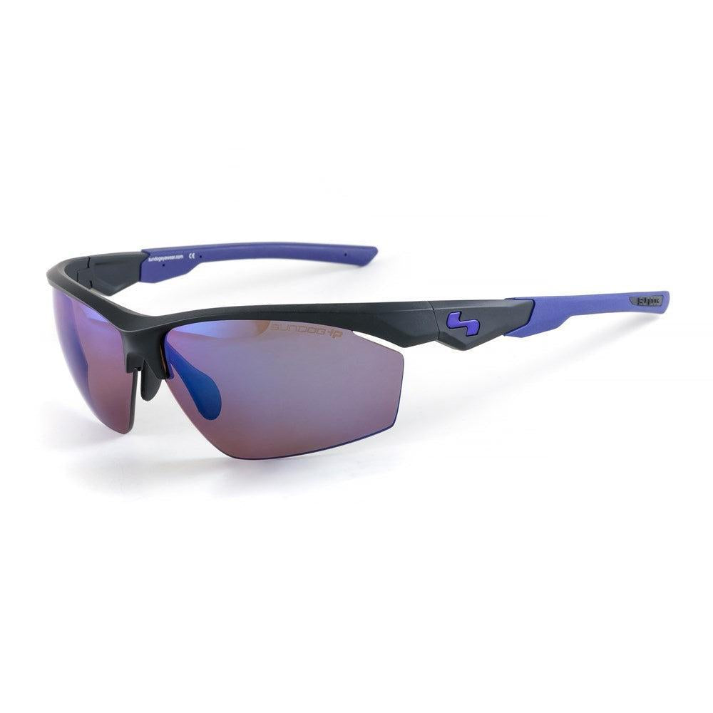 Sundog Alpha Matte Black/Brown Icy Blue Mirror Polarized Lens Sunglasses