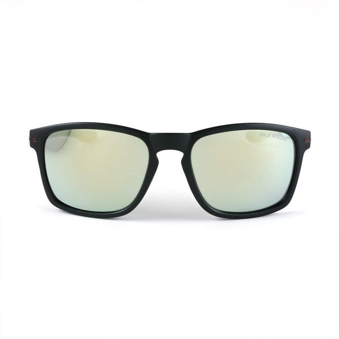Sundog Daze Matte Black-Gold Accent/G15 Gold Flash Mirror Lens Sunglasses