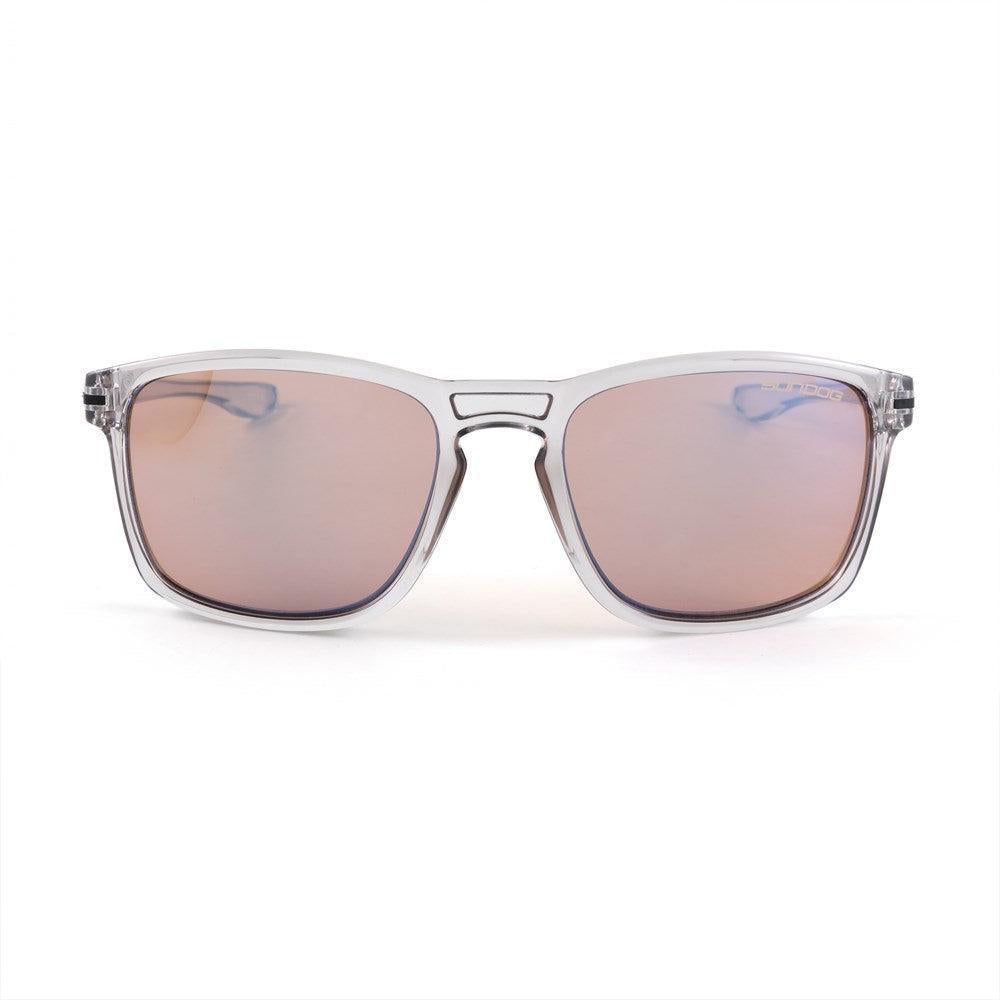 Sundog Daze Polarized Shiny Light Grey Crystal /Brown-Icey Blue Flash Mirror Lens Sunglasses