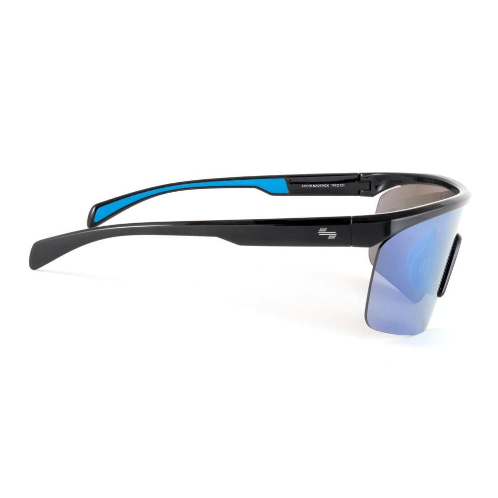 Sundog MAVERICK Shiny Black/Grey Icy Blue Mirror Lens Sunglasses