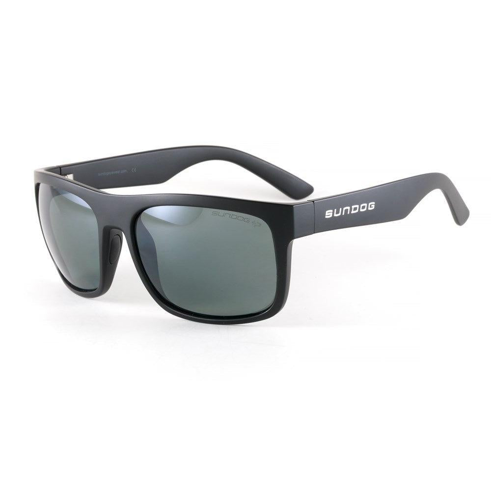 Sundog Magnum Matte Black/Grey Flash Mirror Polarized Lens Sunglasses