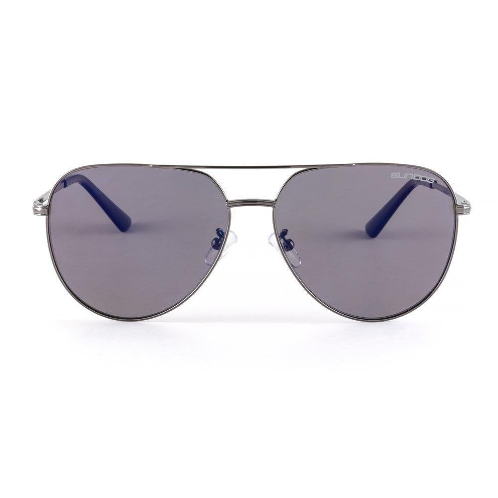 Sundog Money Polarized Dark Shiny Gunmetal/Grey Blue Mirror Polarized Lens Sunglasses