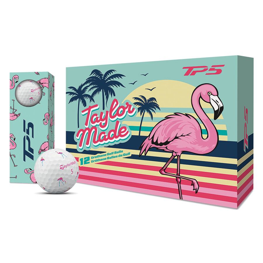 Taylormade TP5/TP5x Flamingo Golf Balls - One Dozen