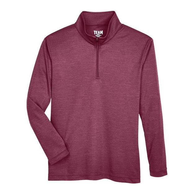Team 365 Youth Zone Sonic Heather Performance Quarter-Zip Pullover