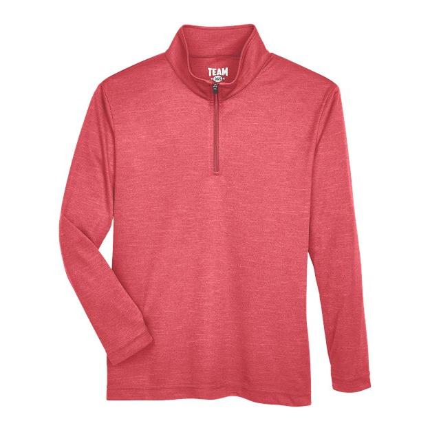 Team 365 Youth Zone Sonic Heather Performance Quarter-Zip Pullover