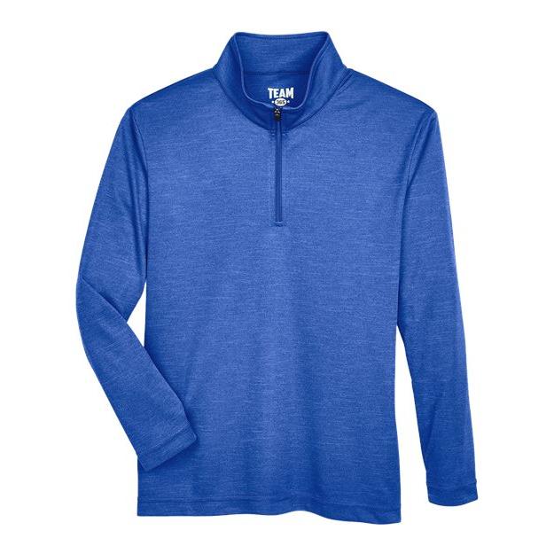 Team 365 Youth Zone Sonic Heather Performance Quarter-Zip Pullover