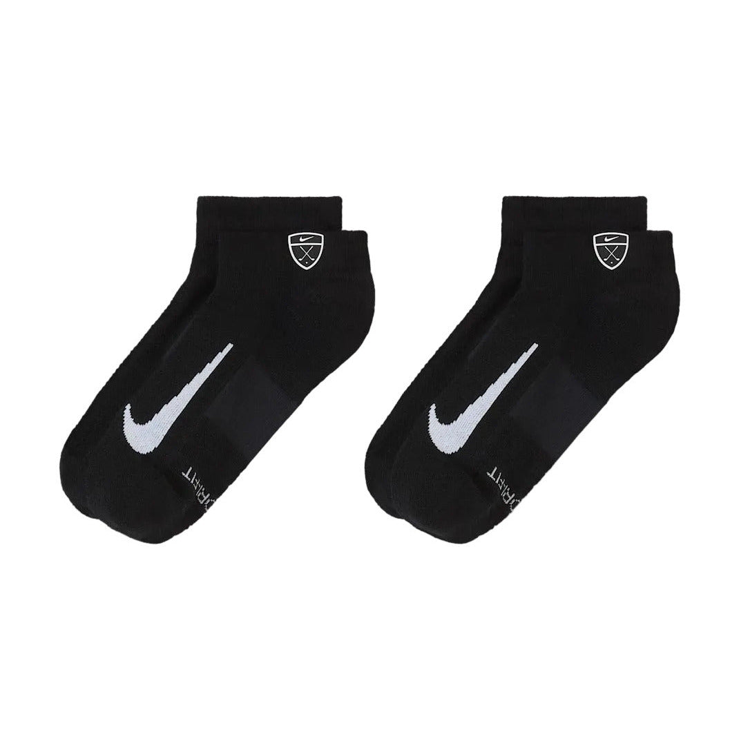 Nike Multiplier Low Golf Quarter Socks - Black - 2 Pairs