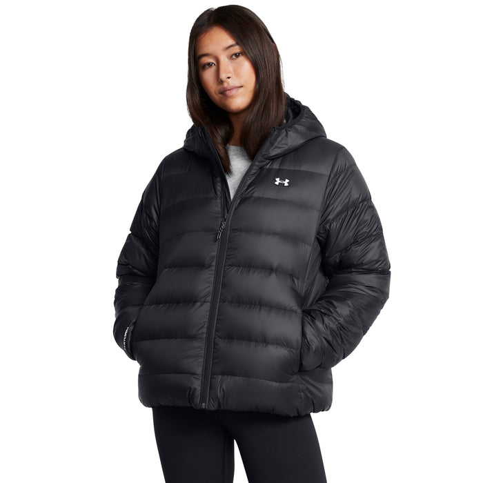Under Armour Legend Down Hooded Jacket - Womens - Black / White