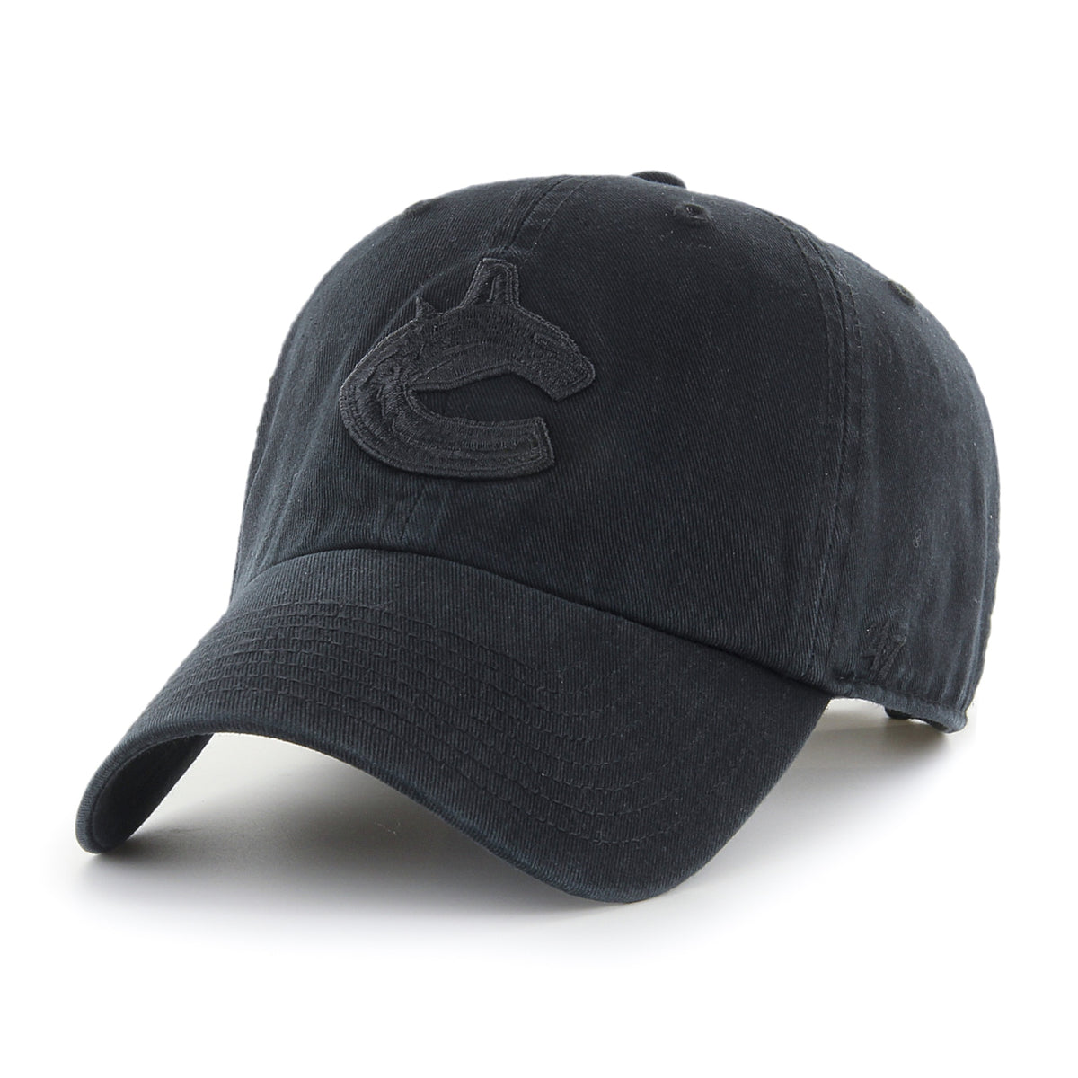 Vancouver Canucks '47 Clean Up Cap - Black on Black