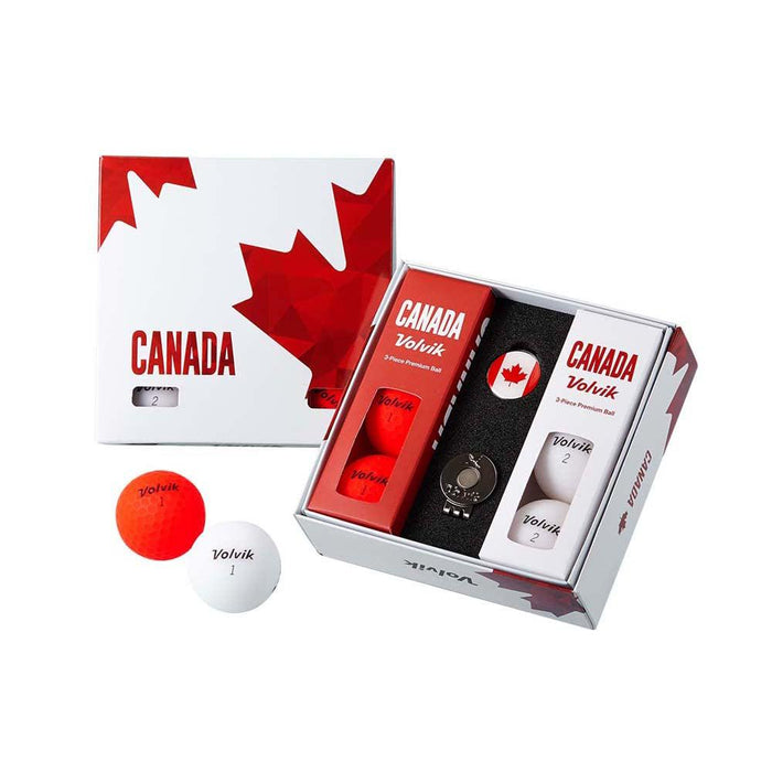 Volvik VIVID CANADA 6-Ball Pack with Hat Clip/Ball Marker