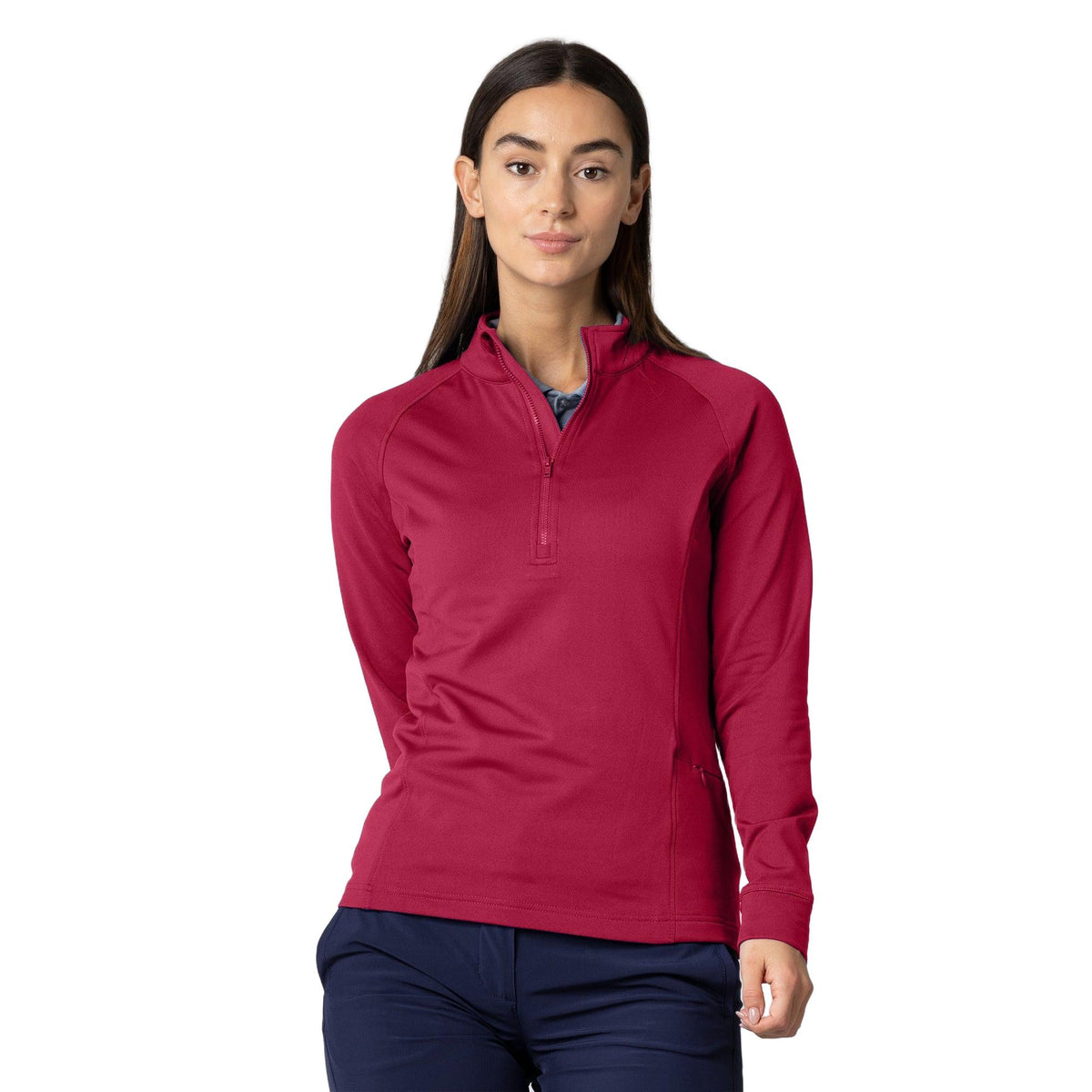 Levelwear Essence Ladies 1/4 Zip Layering - Cardinal