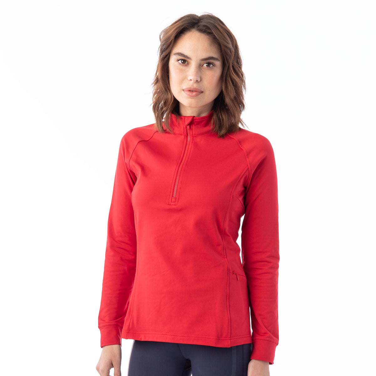 Levelwear Essence Ladies 1/4 Zip Layering - Flame Red
