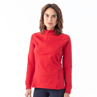 Levelwear Essence Ladies 1/4 Zip Layering - Flame Red