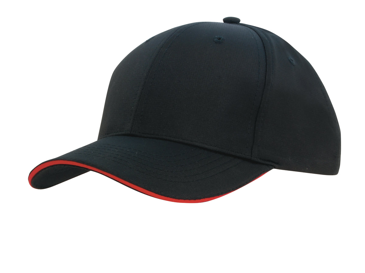Custom Logo Headwear Canada Sports Ripstop Cap with Sandwich Trim