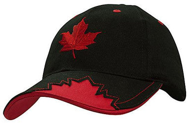 Custom Logo Headwear Canada Brushed Heavy Cotton with Maple Leaf Insert on Peak