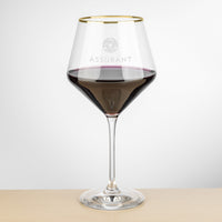 Custom Logo Tucson Gold Rim Burgundy Wine -  Deep Etch
