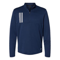Adidas Men's 3-Stripes Double-Knit Quarter-Zip Pullover