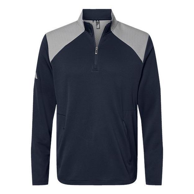 Adidas - Men's Textured Mixed Media Quarter-Zip Pullover