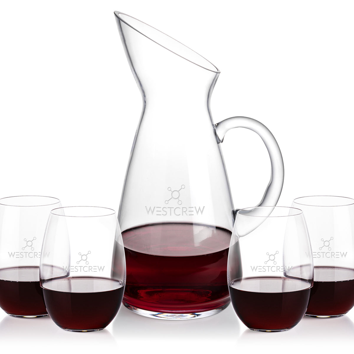Custom Logo Taroni Carafe & Carlita Stemless Wine