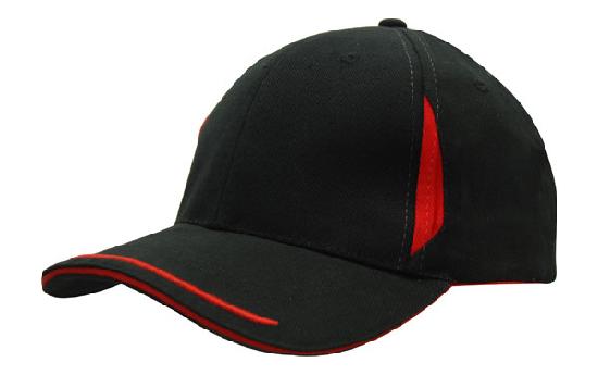 Custom Logo Headwear Canada Brushed Heavy Cotton with Crown Inserts, Peak Trim & Sandwich