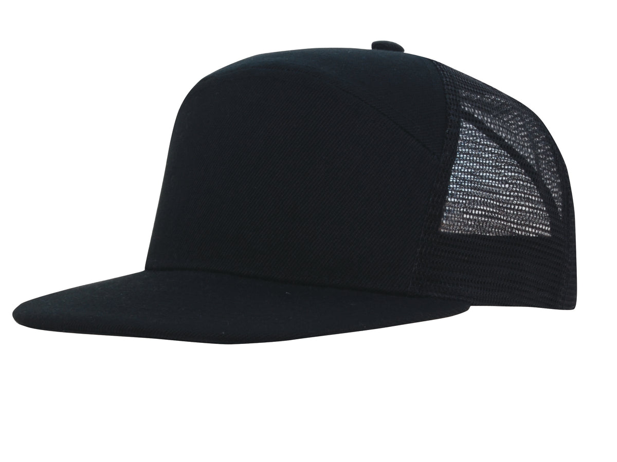 Custom Logo Headwear Canada Premium American Twill A Frame Cap with Mesh Back || 4154