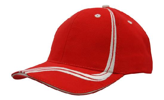 Custom Logo Headwear Canada Brushed Heavy Cotton with Waving Stripes on Crown & Peak